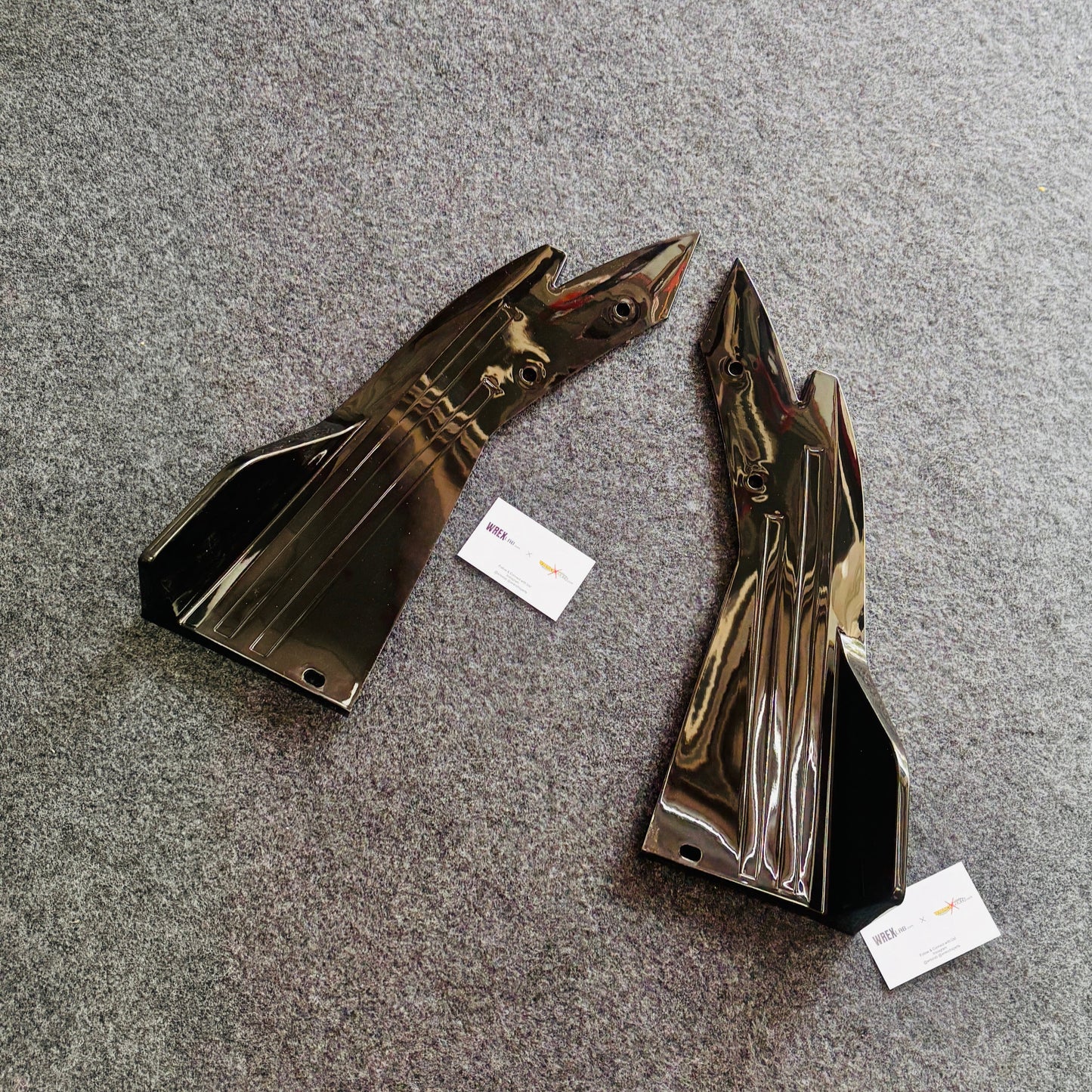 Universal 7 Pc Front Splitters ,Side & Rear Skirts | Gloss Black | ABS