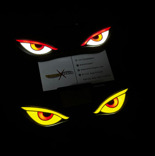 Devil Eye Solar LED Light for Car | 7 Patterns | Auto On/Off | Solar + Type-C Charging | WrenchXperts