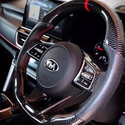 Carbon Fiber Finish Steering Wheel For Kia Seltos