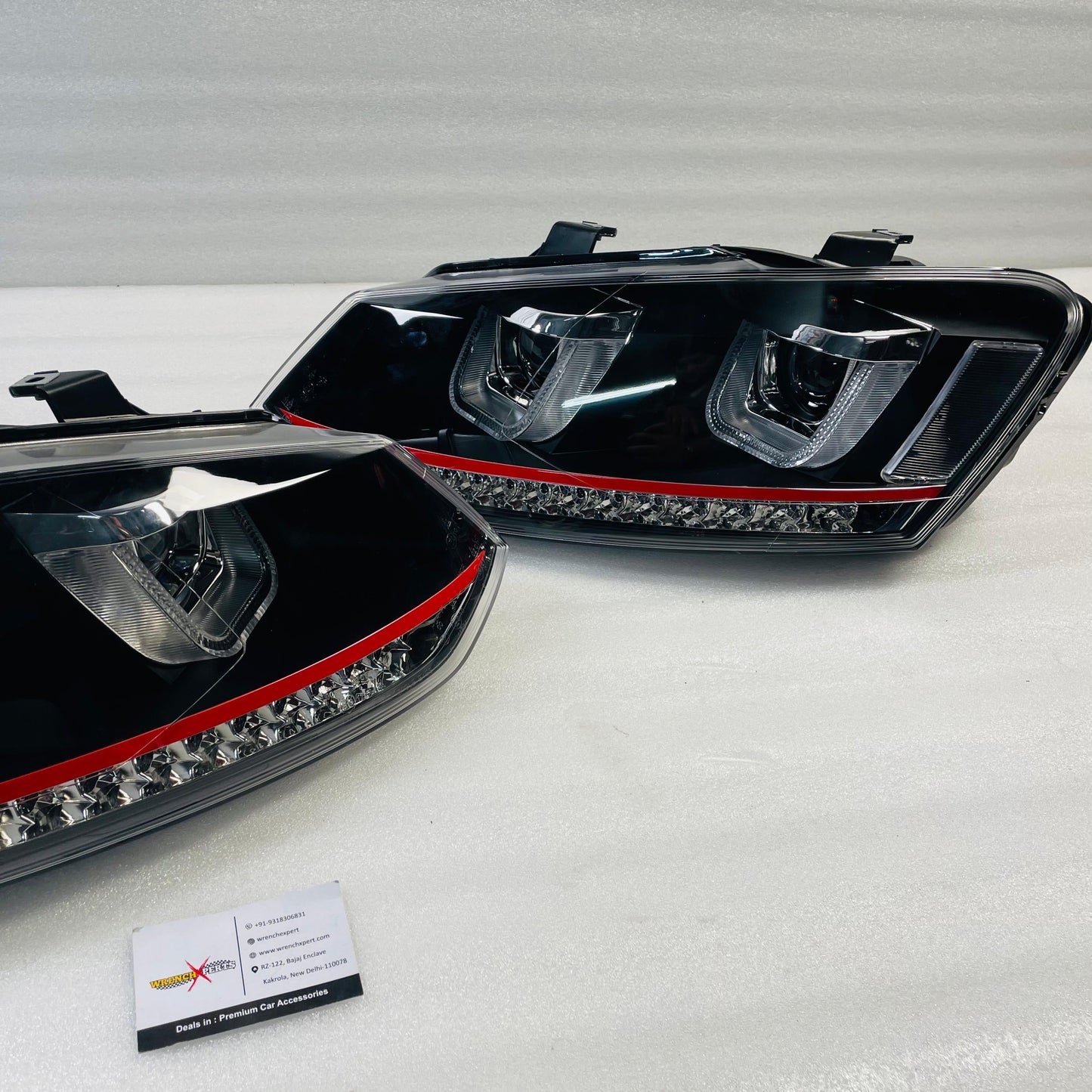 Polo UU Style Red Line Projector Headlights | Made In Taiwan