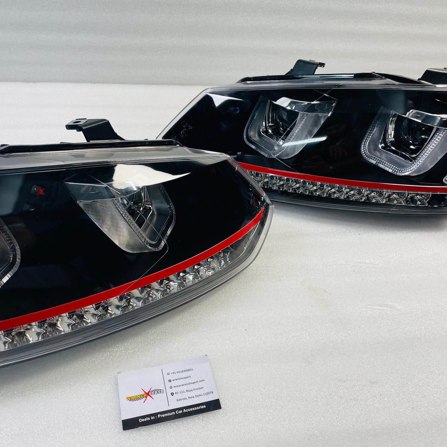 Polo UU Style Red Line Projector Headlights | Made In Taiwan