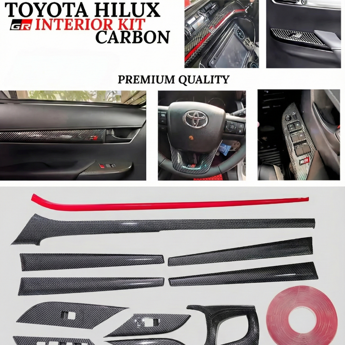 Toyota Hilux GR Interior Kit | Premium Carbon Fiber Finish