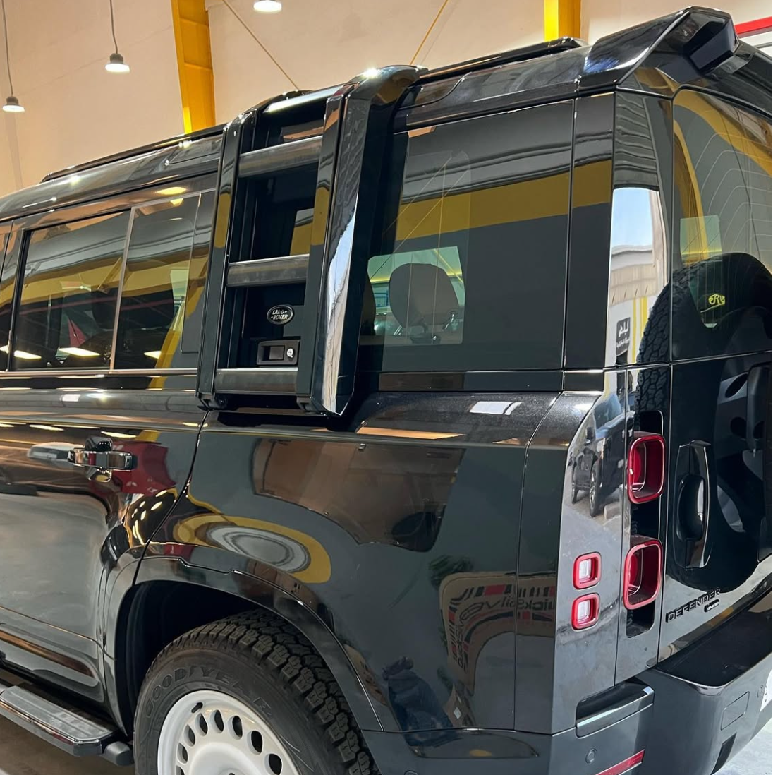 Defender Ladder & Storage Box | Rear Carrier Utility Upgrade for Land Rover Defender