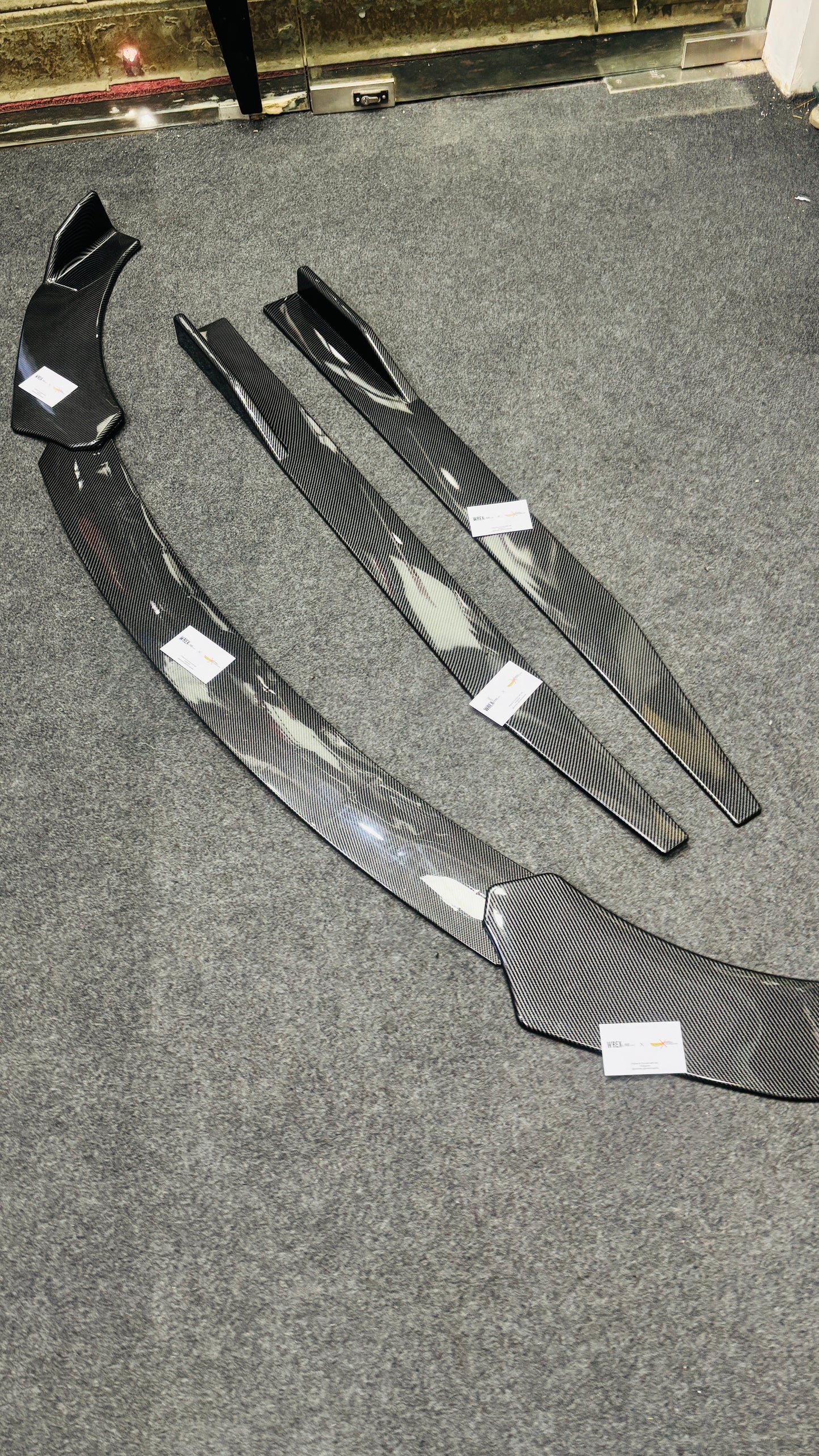 Universal 5 Pc Front Splitters & Side Skirts | Gloss Black | ABS