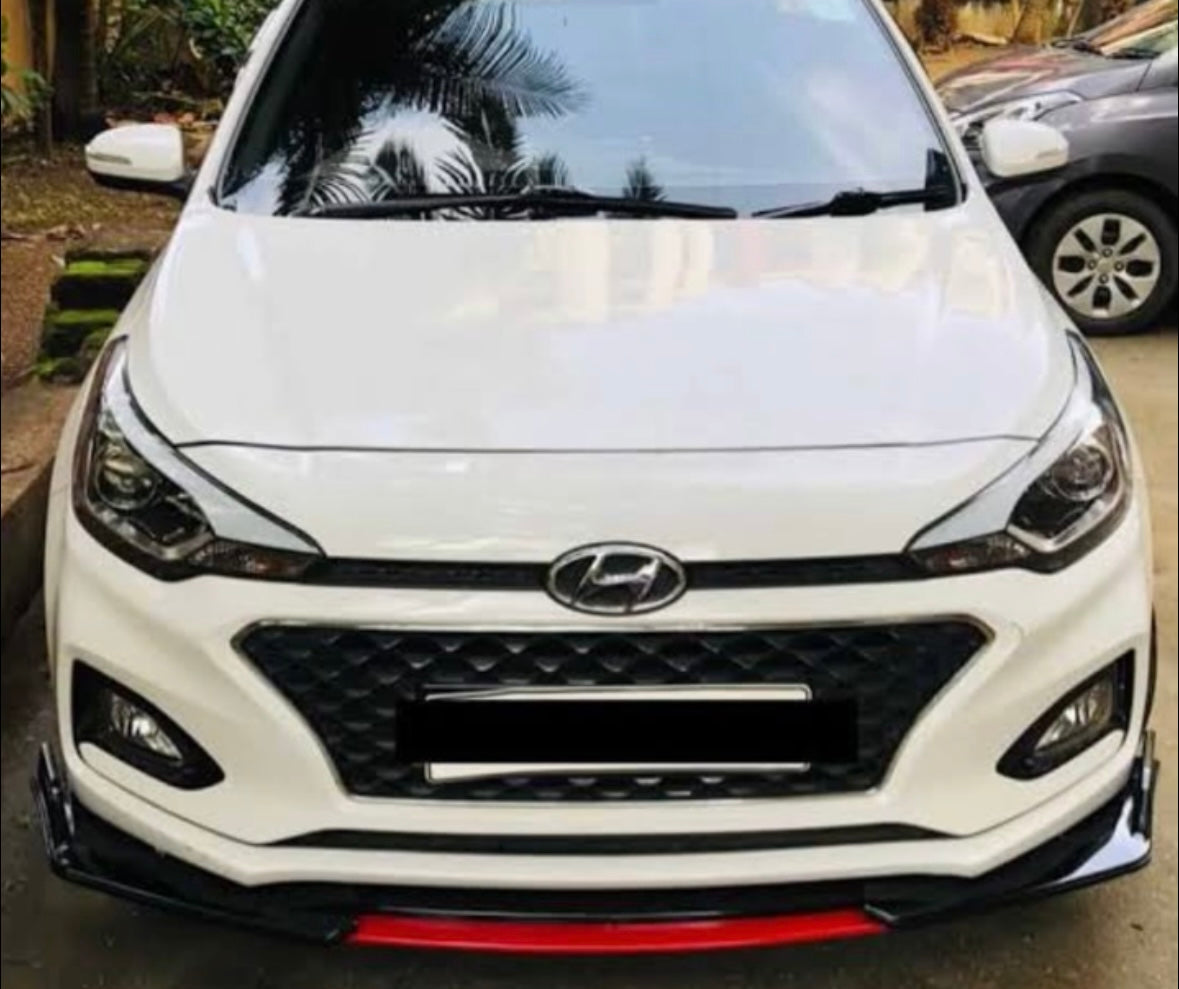 Universal 4 Pc Front Splitters with Red Lip | ABS