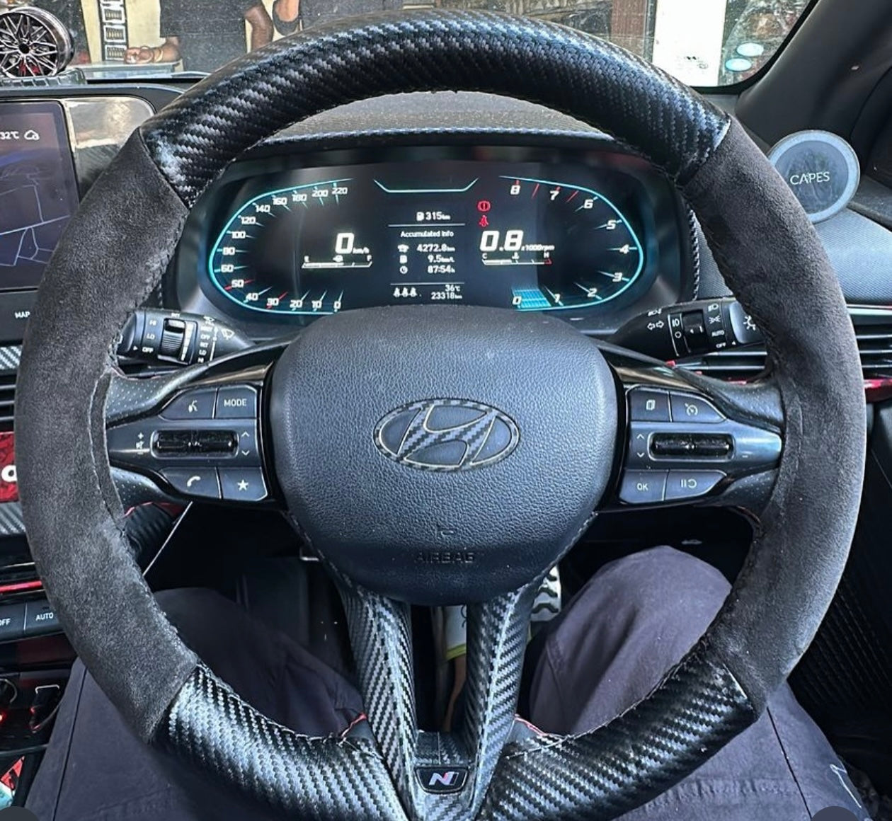 Universal Alcantara + Carbon Steering Cover