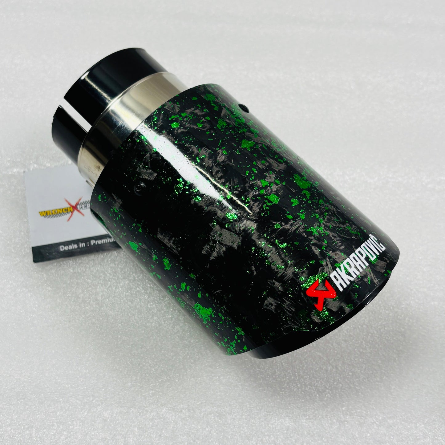 Akrapovic Exhaust Tip | Green Forged Carbon Single Tip