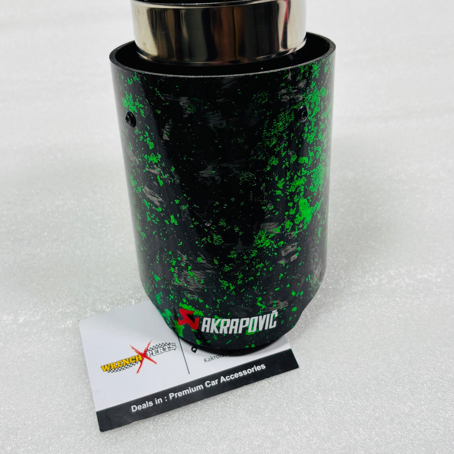 Akrapovic Exhaust Tip | Green Forged Carbon Single Tip