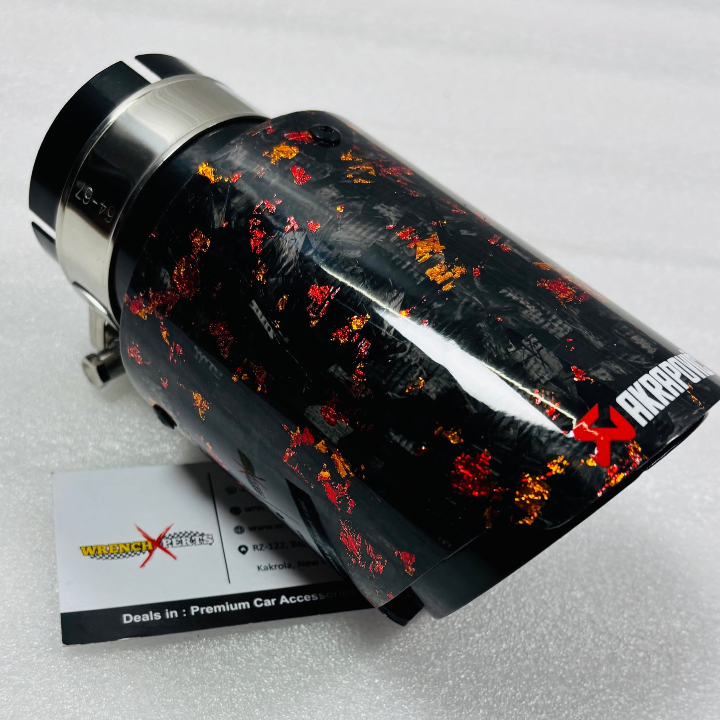 Akrapovic Exhaust Tip | Red Forged Carbon Single Tip