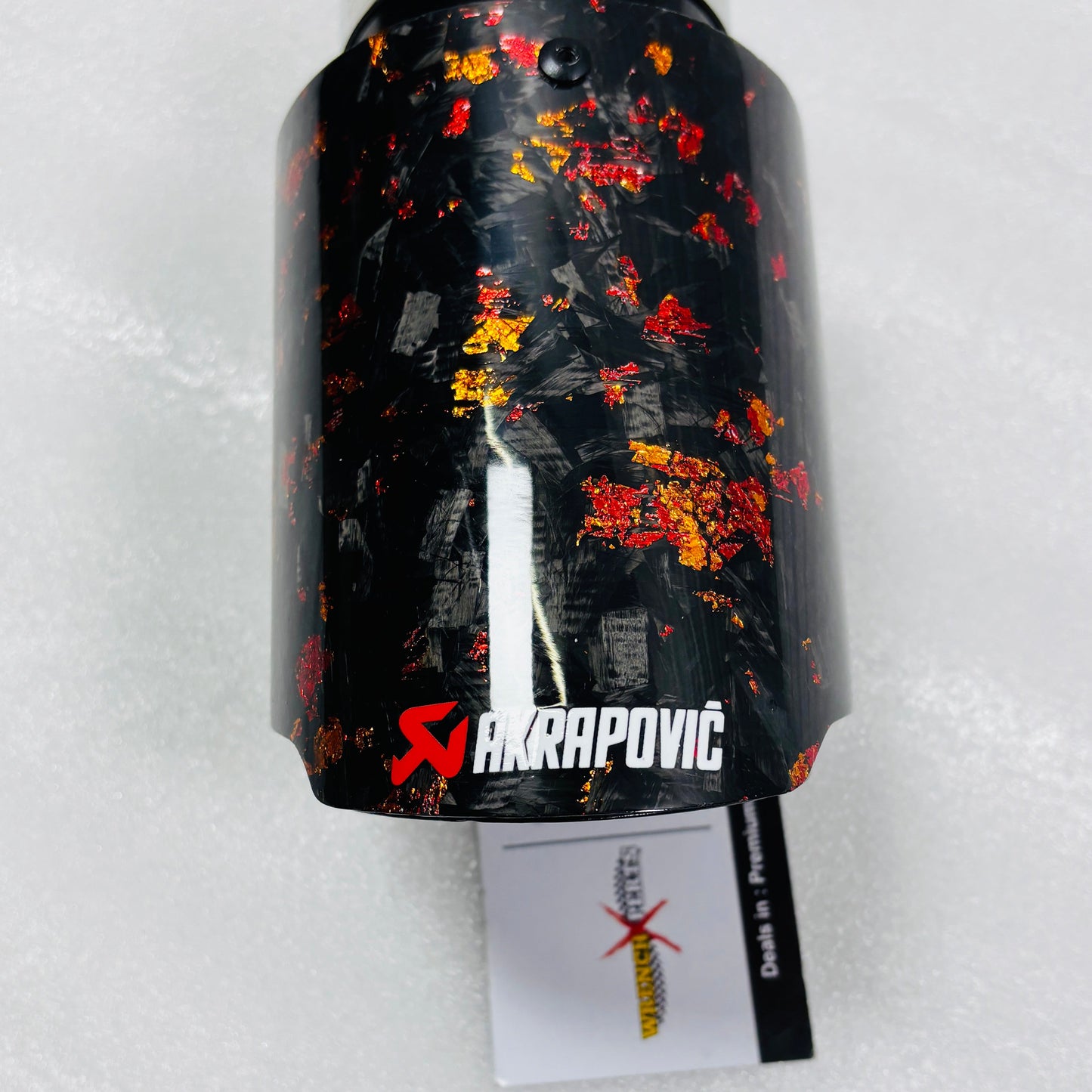 Akrapovic Exhaust Tip | Red Forged Carbon Single Tip