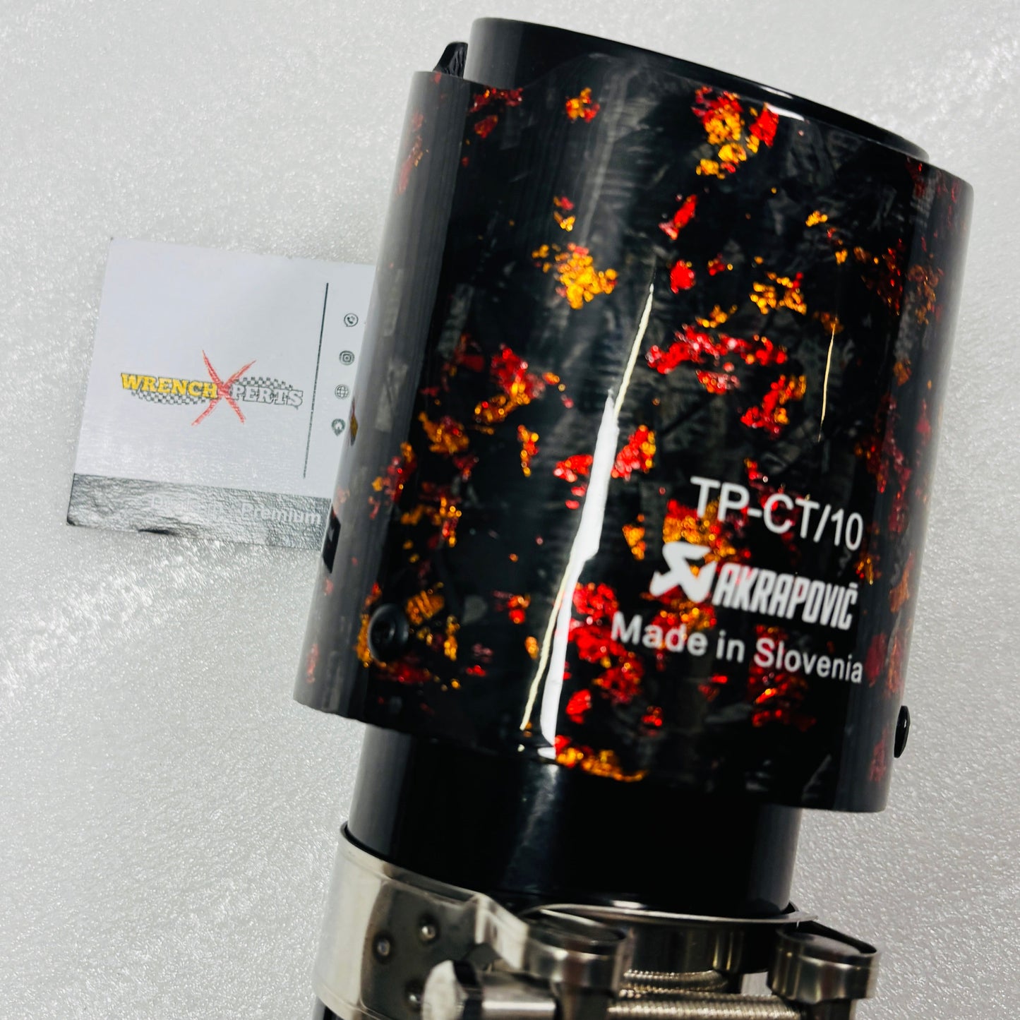 Akrapovic Exhaust Tip | Red Forged Carbon Single Tip