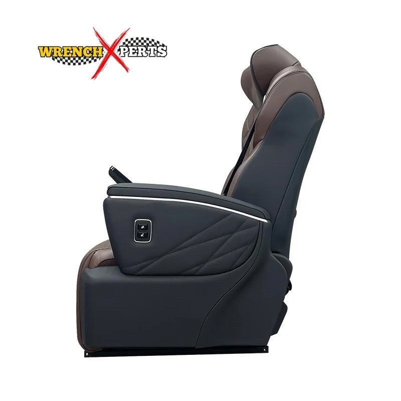 Car Recliner Seat in Coffee & Black For Innova, Hycross, Fortuner, Carnival (PAIR)