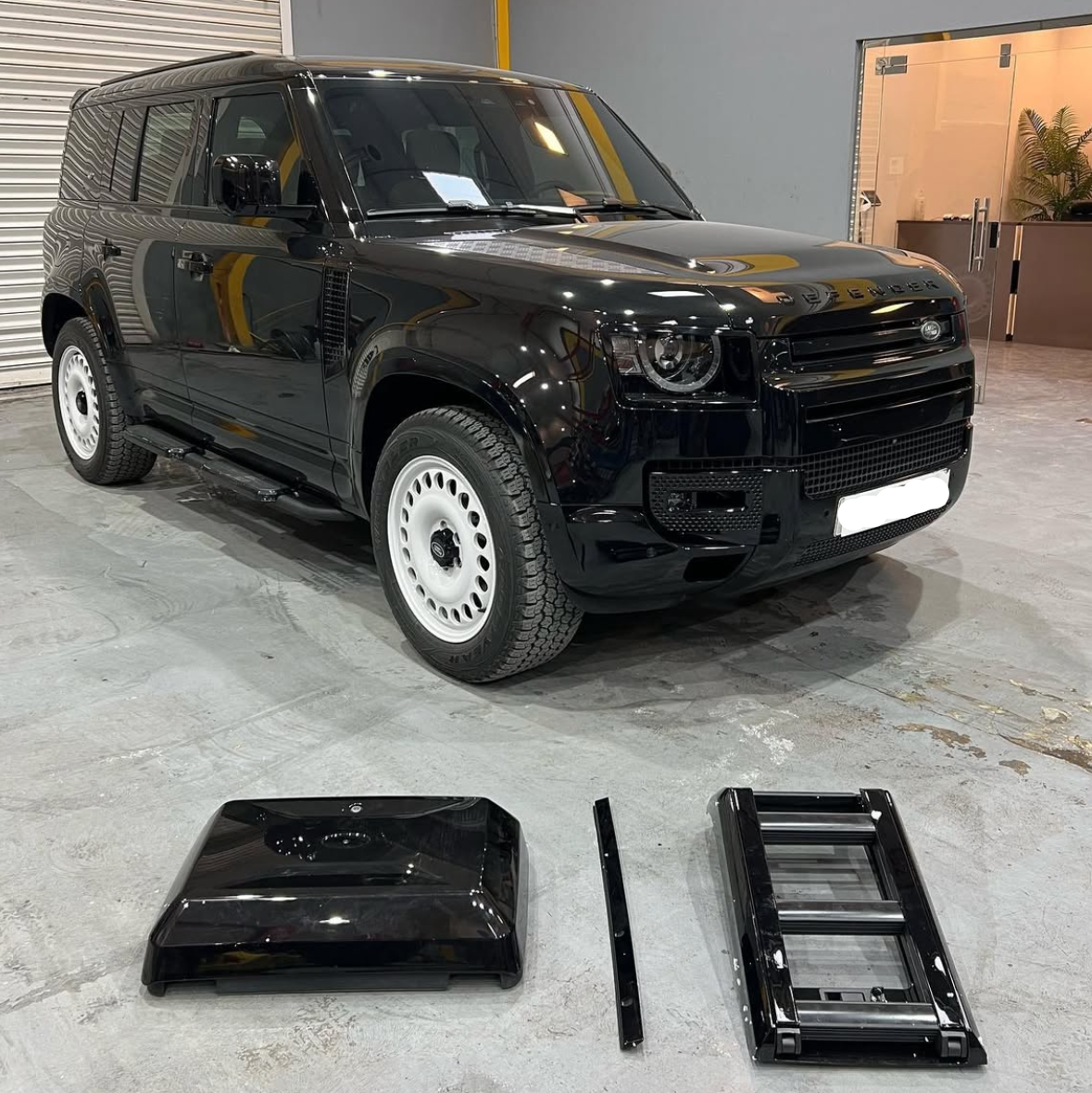 Defender Ladder & Storage Box | Rear Carrier Utility Upgrade for Land Rover Defender