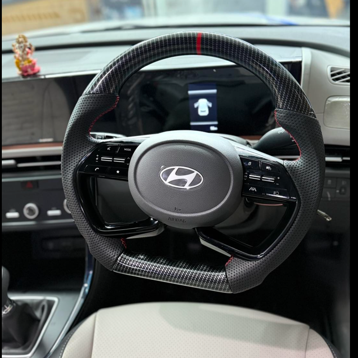 Hyundai Creta Carbon Finish Steering Wheel | Premium Upgrade