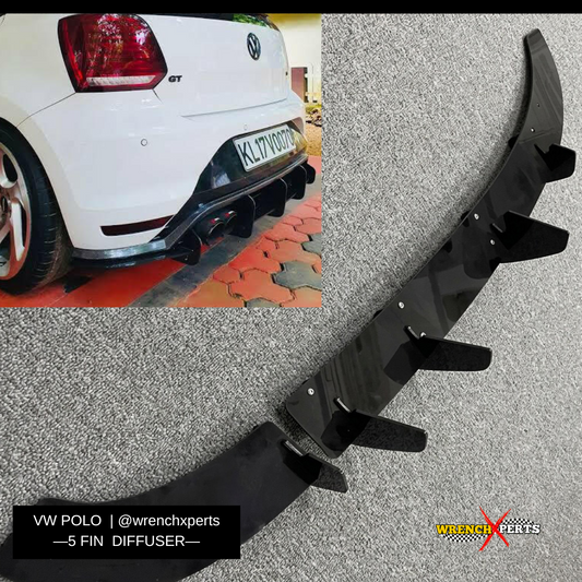 VW Polo 5 Fin Diffuser | Gloss Black