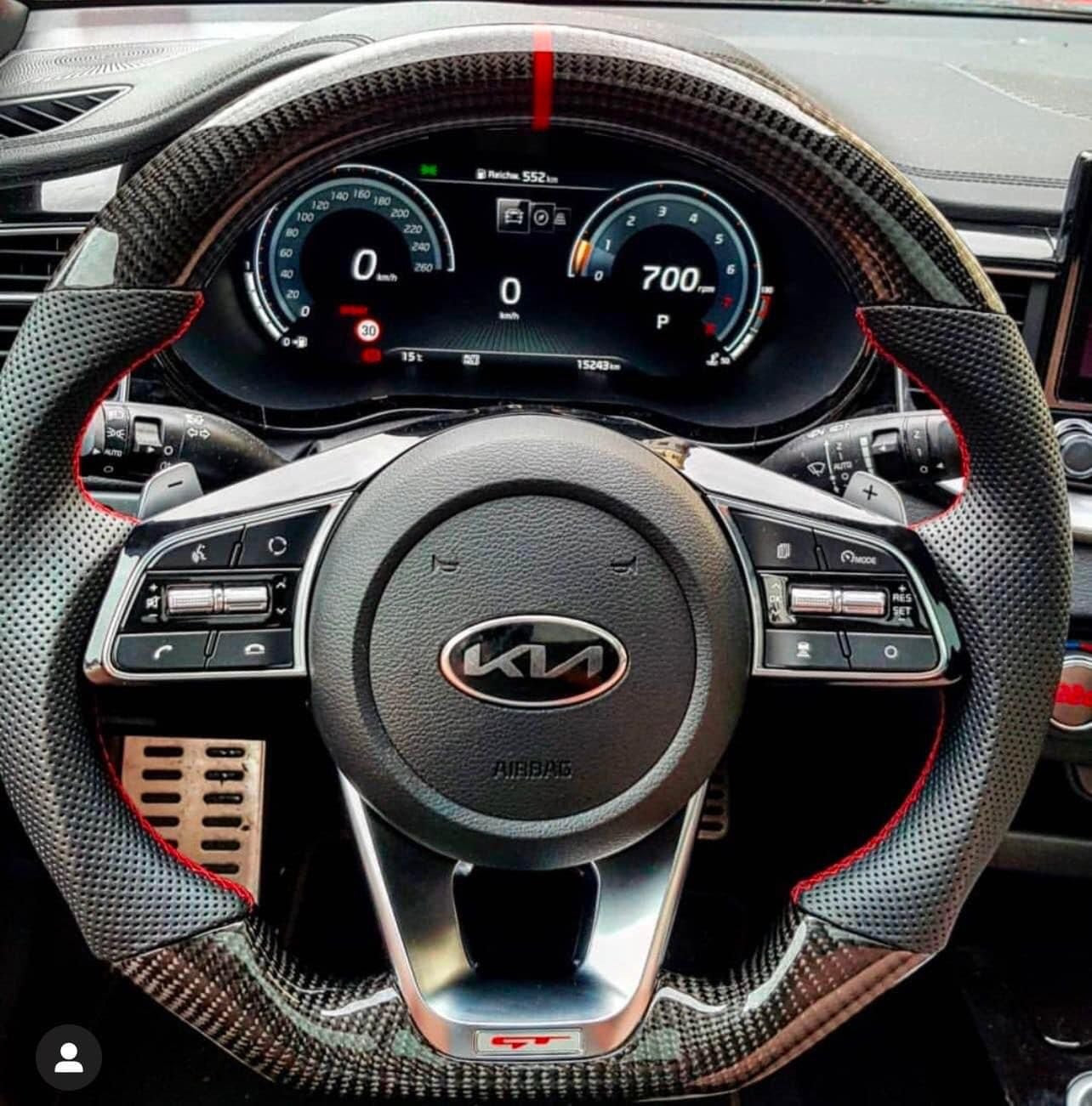 Carbon Fiber Finish Steering Wheel For Kia Seltos