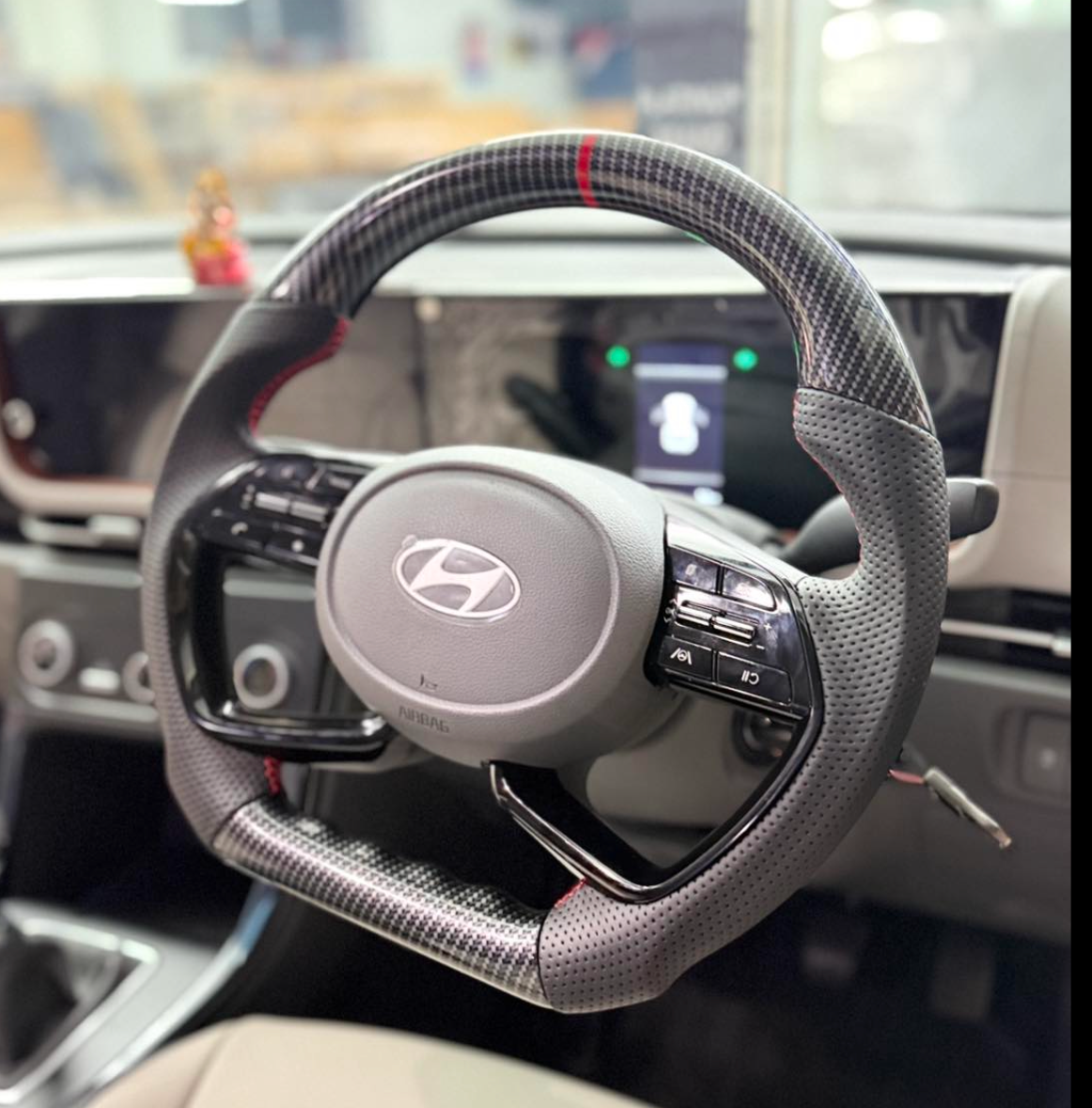 Hyundai Creta Carbon Finish Steering Wheel | Premium Upgrade