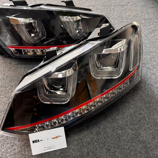 Polo UU Style Red Line Projector Headlights | Made In Taiwan