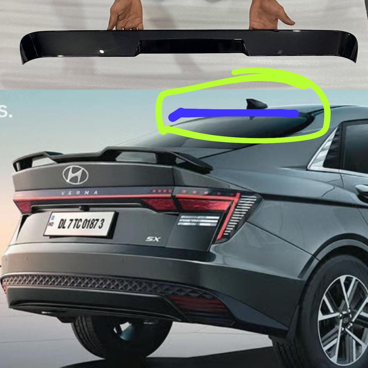 Hyundai Verna Roof Spoiler (2023+) | ABS | @wrenchxperts