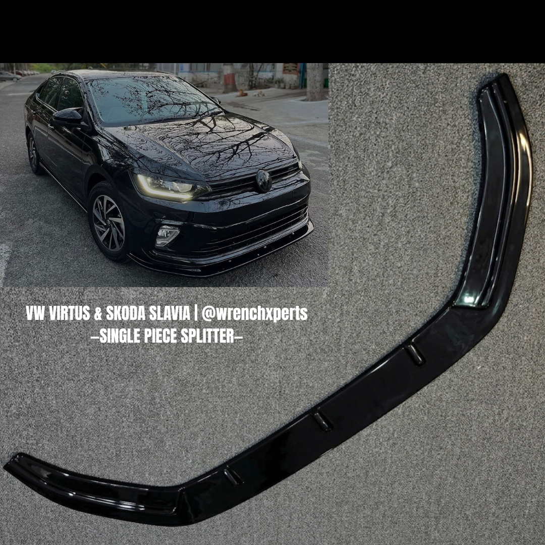 VW Virtus & Skoda Slavia Single-Piece Front Splitter