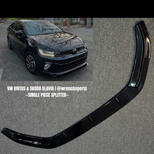 VW Virtus & Skoda Slavia Single-Piece Front Splitter