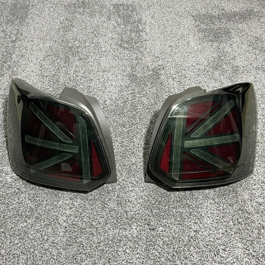 VW POLO Union-Style Tail Lights | Aftermarket Tail Lights With Welcome Feature Smoked+Red Finish