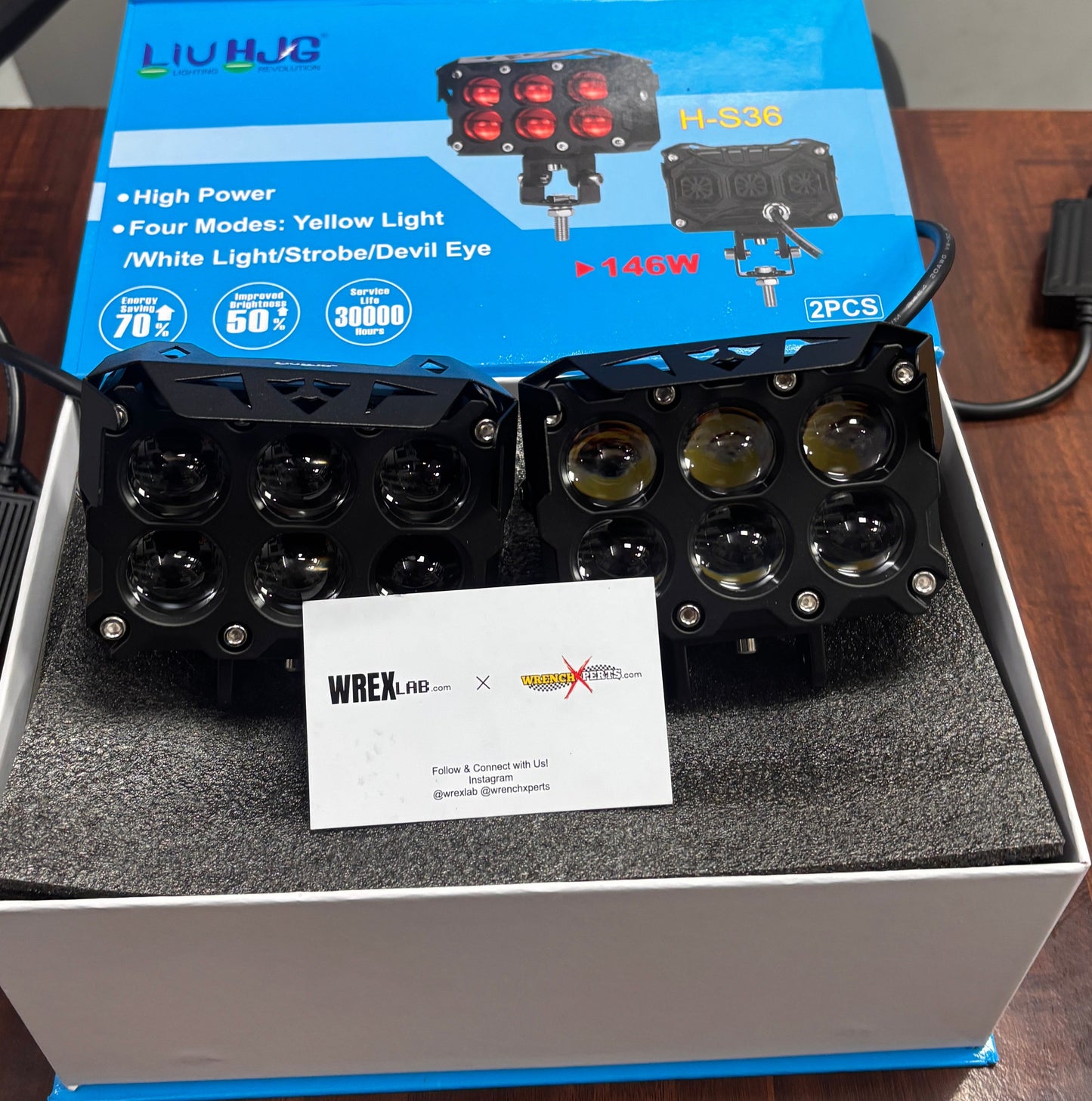 HJG future eye 6 lens 146watt fog light (pack of 2)