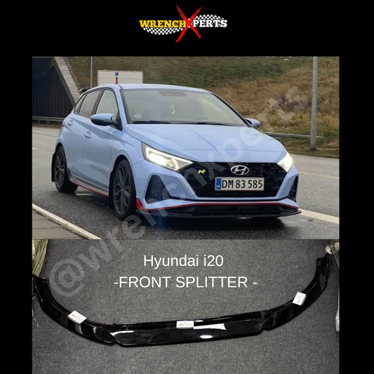 Hyundai i20 Front Lip Splitter | Sporty Front Bumper Lip | Premium ABS Gloss Black