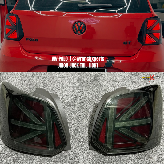 VW POLO Union-Style Tail Lights | Aftermarket Tail Lights With Welcome Feature Smoked+Red Finish