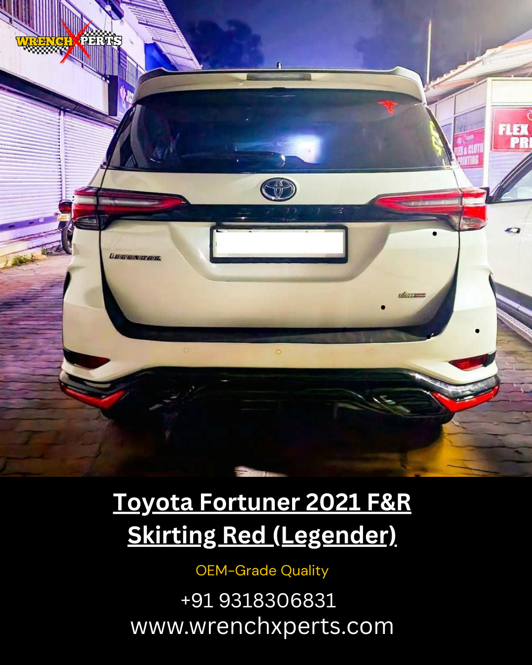 Toyota Fortuner 2021 F&R Skirting Red (Legender)