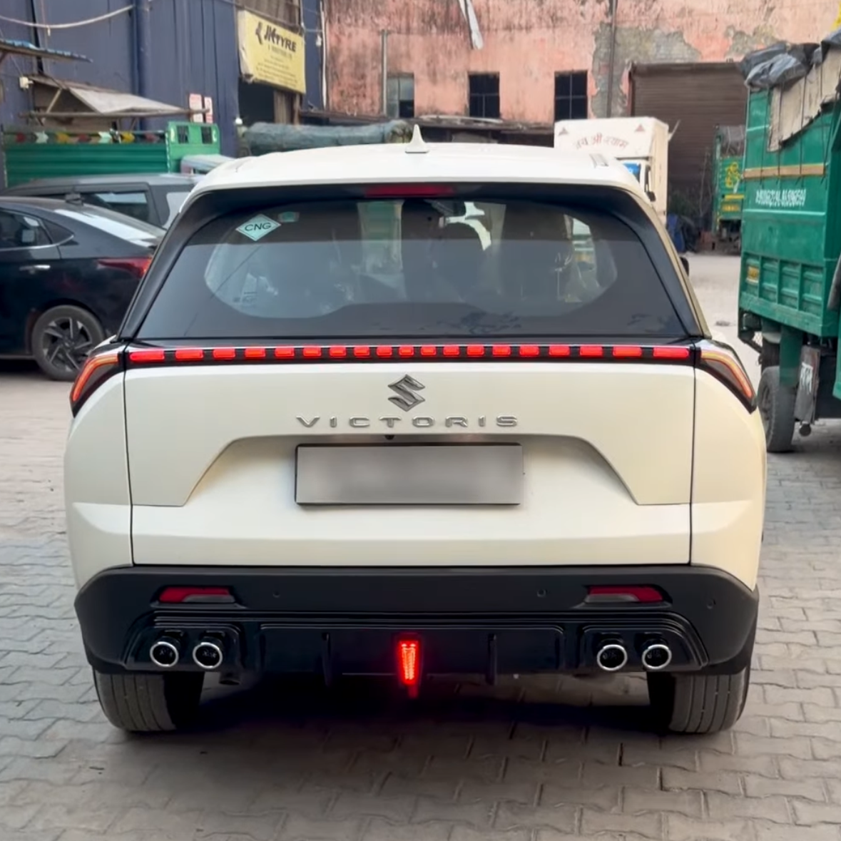 Suzuki Brezza Rear Diffuser with F1 LED Light | Sporty Bumper Lip Splitter | Premium Aftermarket Body Kit Upgrade