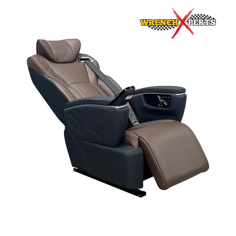Car Recliner Seat in Coffee & Black For Innova, Hycross, Fortuner, Carnival (PAIR)