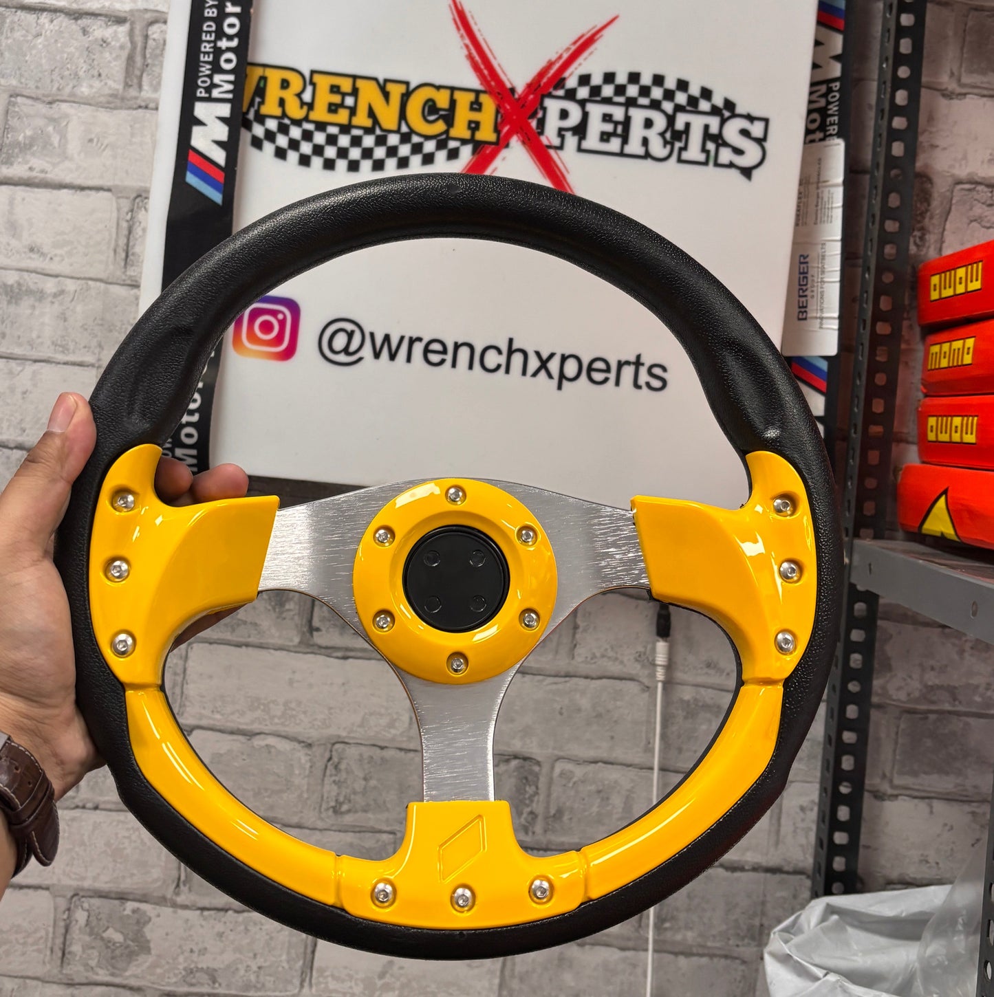 MOMO Round Steering Wheel (12 Inch) – With Hub | Universal Racing Style