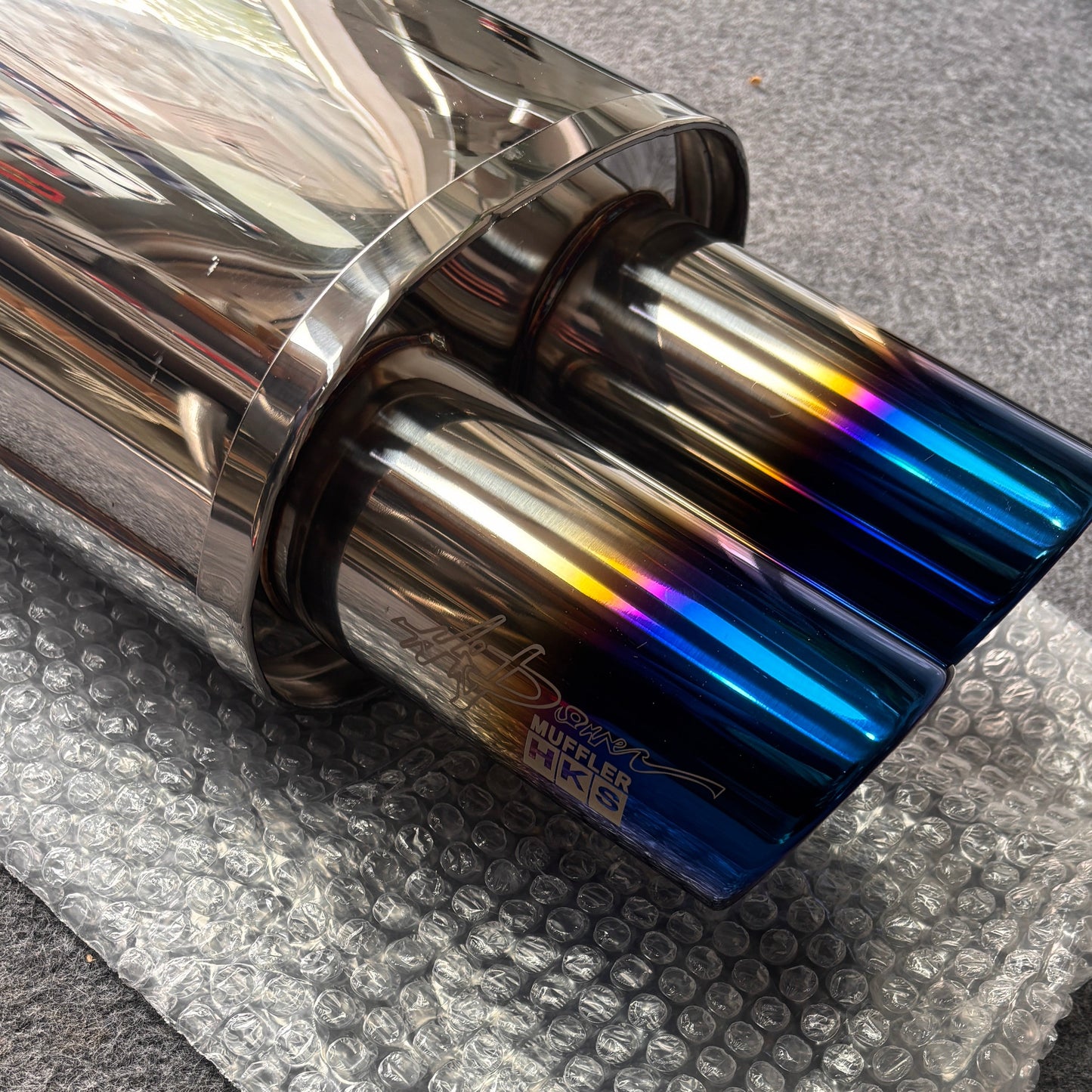 Universal HKS Dual Tip Exhaust | Free Flow Car Muffler