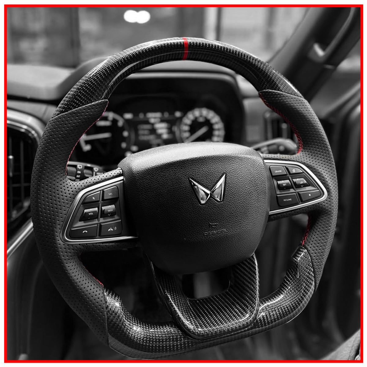 Mahindra Scorpio N Carbon Finish Steering Wheel | Premium OEM Fit Interior Upgrade