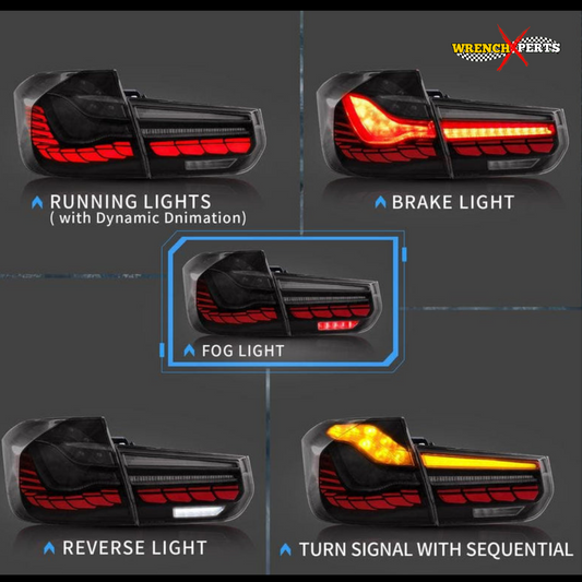 Bmw 3 Series F30 F35 F80 2012-2018 3d GTR STYLE DRAGON CLEAR Taillight Taillamp F30 TAILLIGHT DRAGON