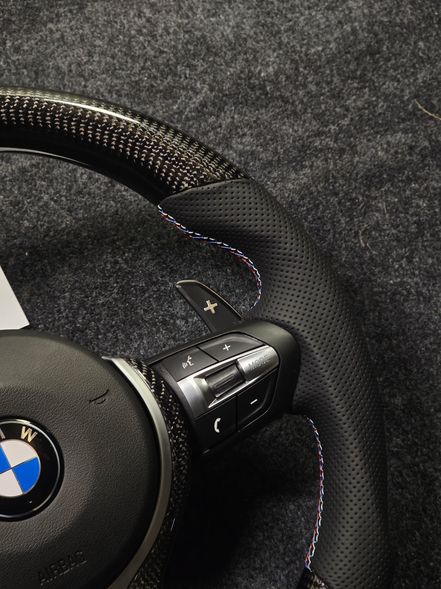 BMW 5 Series F10 Full Carbon Fiber Steering Wheel with Airbag (Big Hole) | Ultra Luxury Performance Upgrade OEM Fit