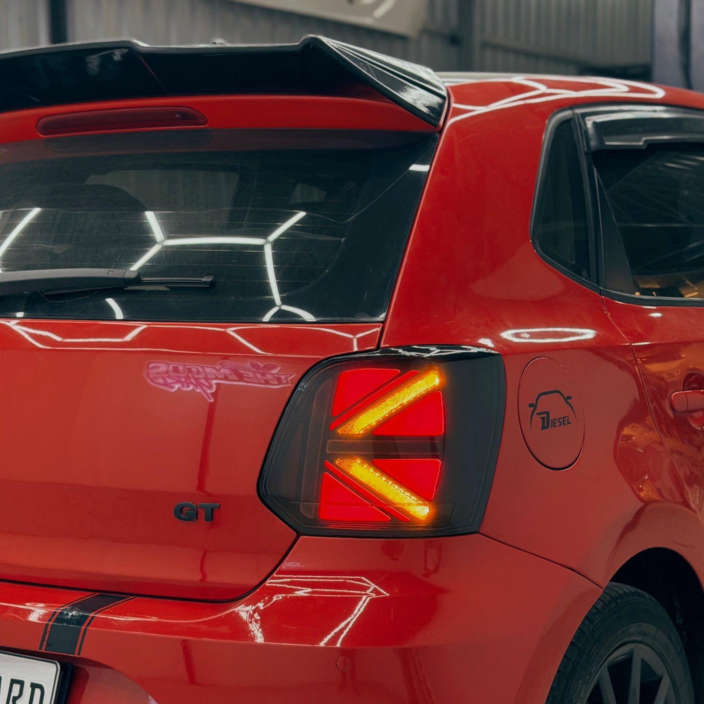 VW POLO Union-Style Tail Lights | Aftermarket Tail Lights With Welcome Feature Smoked+Red Finish