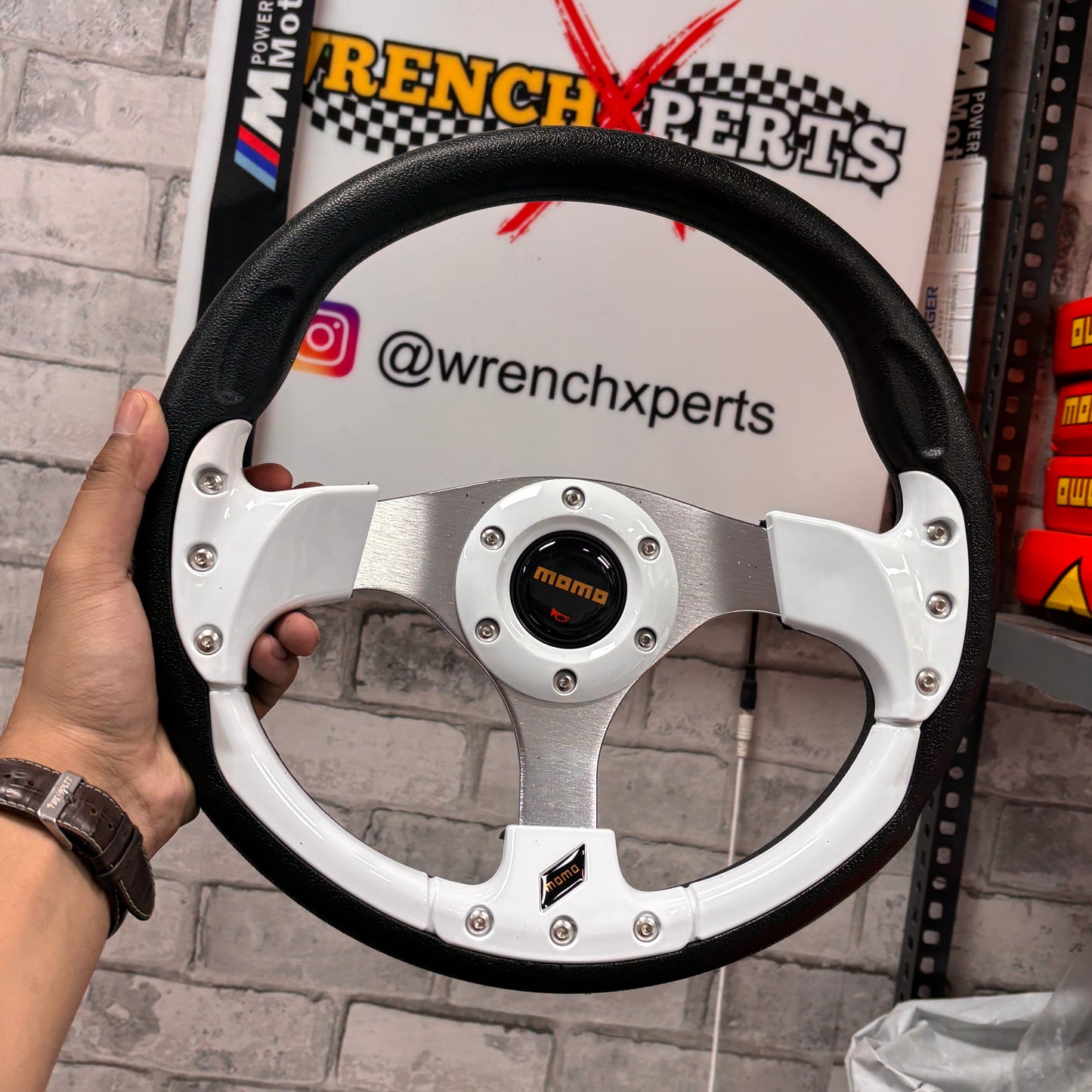 MOMO Round Steering Wheel (12 Inch) – With Hub | Universal Racing Style