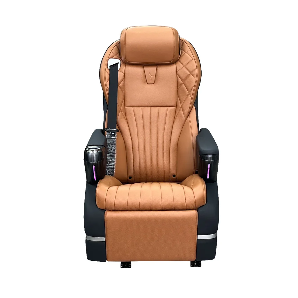 Car Recliner Seat in Tan & Black For Innova, Hycross, Fortuner, Carnival (PAIR)