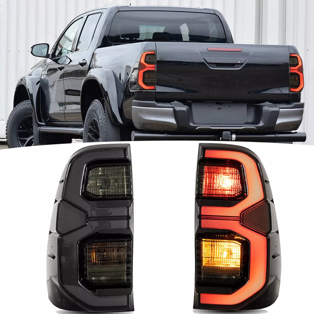 Toyota Hilux Full Smoked Tail Lights | Premium Aftermarket Pair