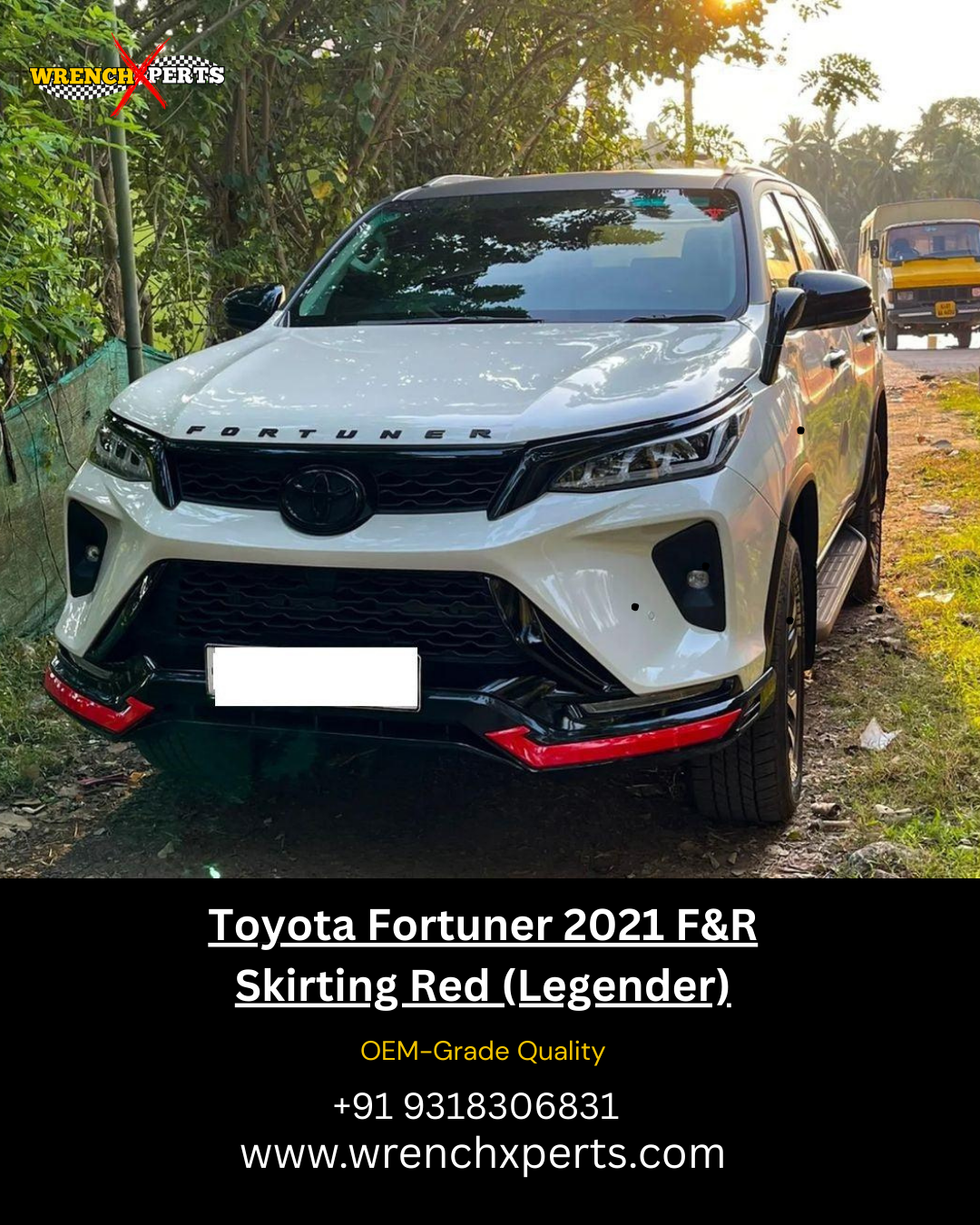Toyota Fortuner 2021 F&R Skirting Red (Legender)