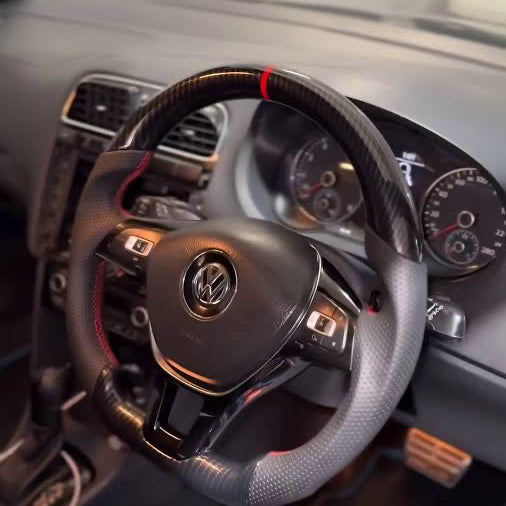 VW Polo Carbon Fiber Finish Steering Wheel