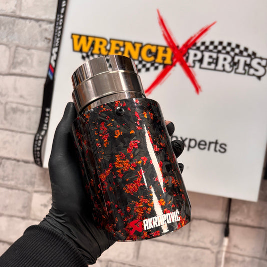 Akrapovic Exhaust Tip | Red Forged Carbon Single Tip