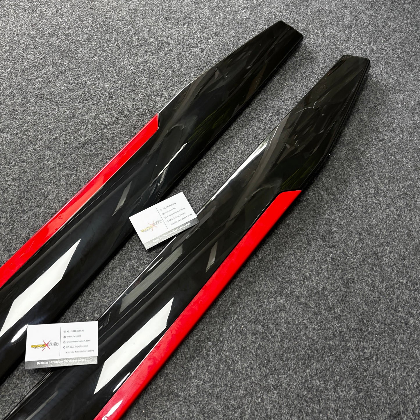 Universal Front 6 Piece Splitter Kit with Red Accents & Side Splitters | Sporty Body Kit Upgrade