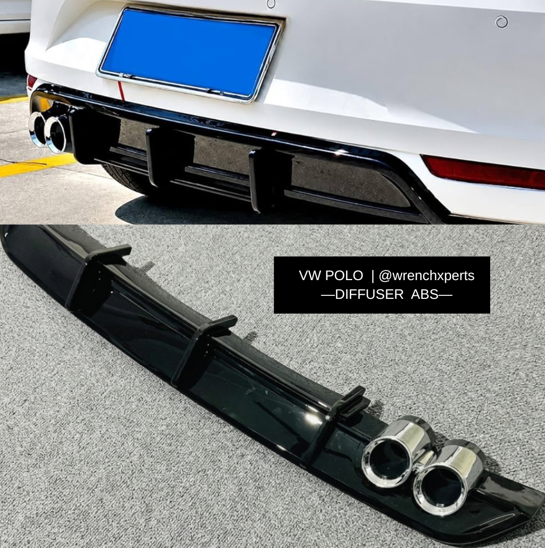 VW Polo Rear Diffuser with Dummy Exhaust Tips | Compatible with 2014+ Models