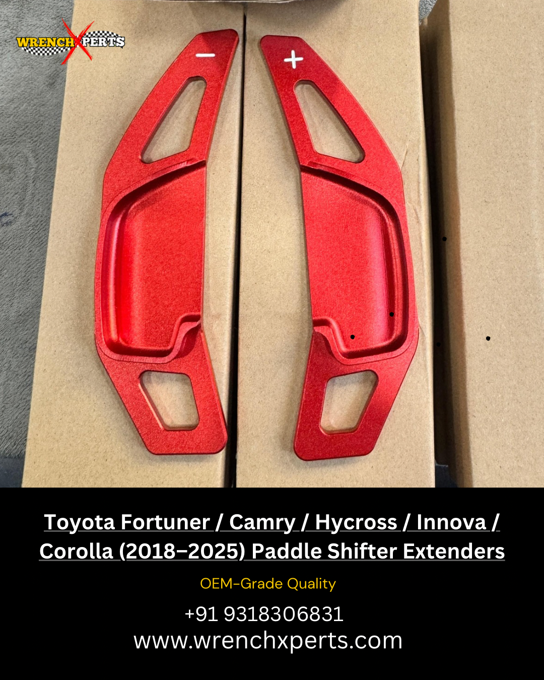 Toyota Fortuner / Camry / Hycross / Innova / Corolla (2018–2025) Paddle Shifter Extenders