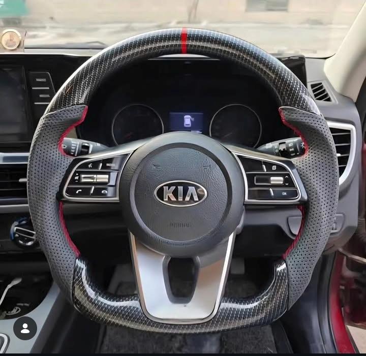 Carbon Fiber Finish Steering Wheel For Kia Seltos