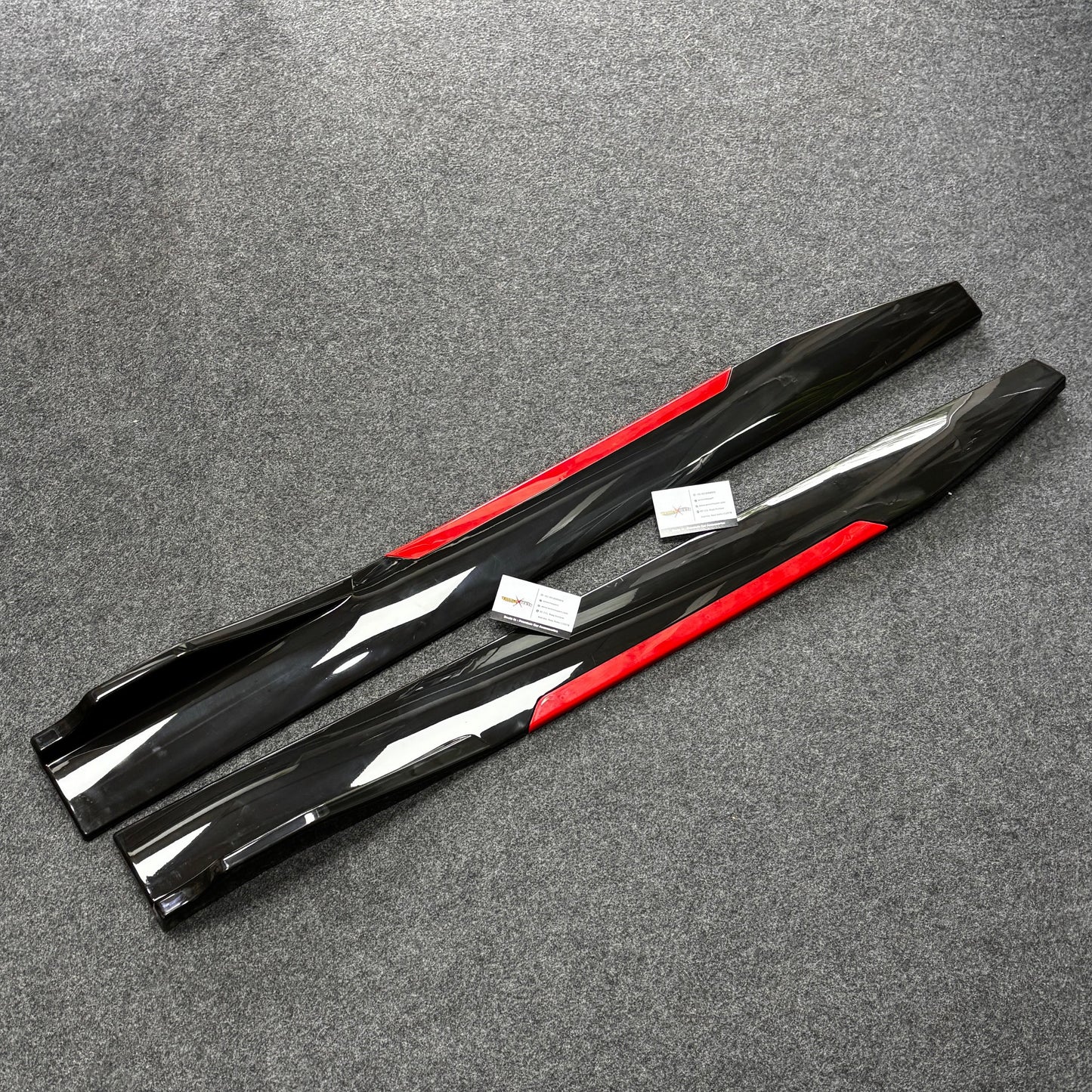 Universal Front 6 Piece Splitter Kit with Red Accents & Side Splitters | Sporty Body Kit Upgrade