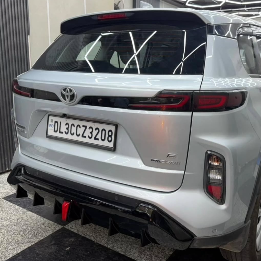 Grand Vitara / Hyryder Rear Diffuser with F1 LED Light | Sporty Bumper Lip Splitter | Premium Aftermarket Body Kit Upgrade